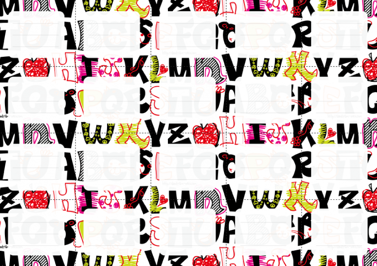 らくがきアルファベット柄メモ用紙