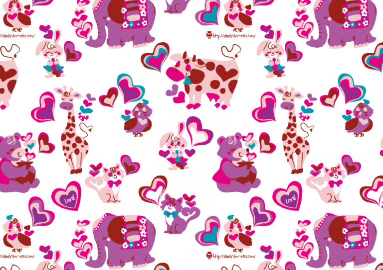 アニマルハート柄A4ペーパー