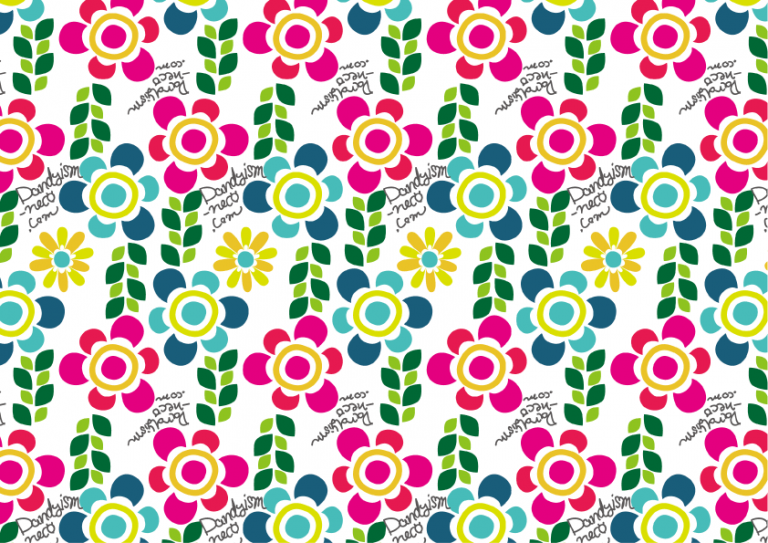 レトロな花柄A4ペーパー