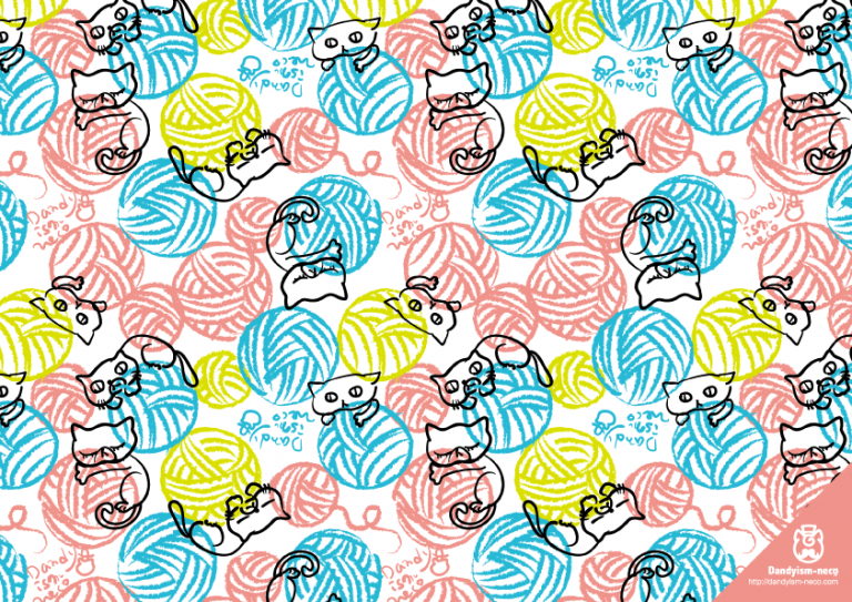 毛玉猫柄　A4ペーパー