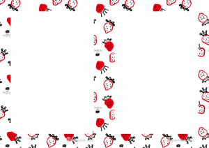 いちごクラウン柄　便箋