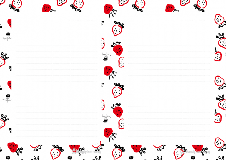 いちごクラウン柄　便箋