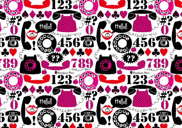 電話柄　包装紙