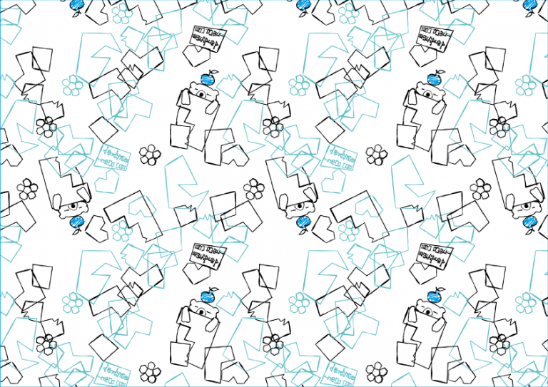 シロクマ柄　包装紙