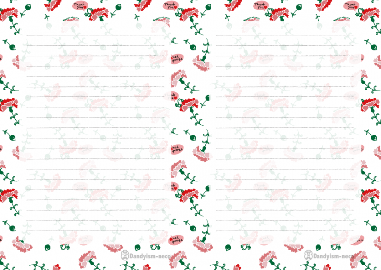 カーネーション柄便箋