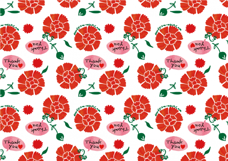 カーネーション柄包装紙