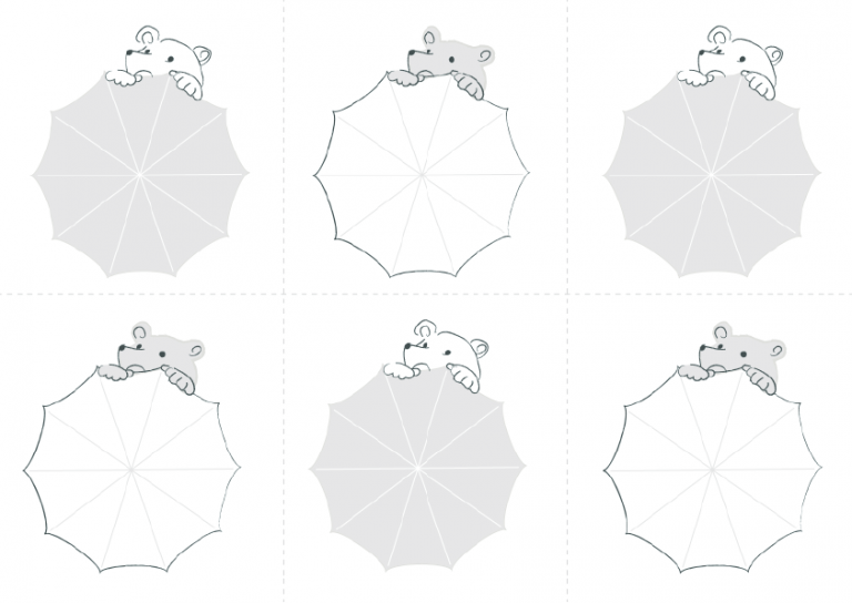 雨のしろくま柄メモ用紙