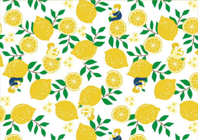 レモン柄包装紙